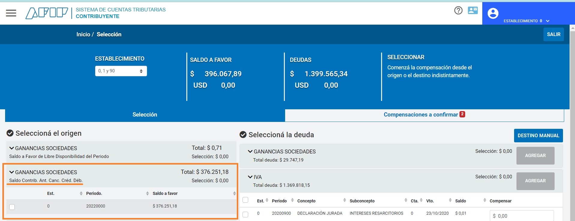 Anticipos De Ganancias Compensados Con Impuesto Al Cheque